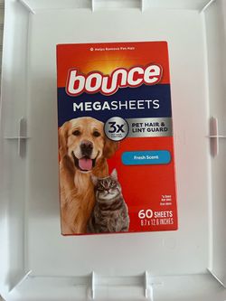 Brand New Bounce Pet Hair & Lint Guard Mega Sheets (60 Count)