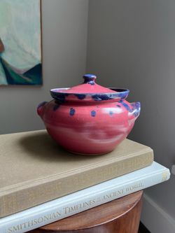 Handcrafted Abstract Lidded Serving Bowl ( firm on price )