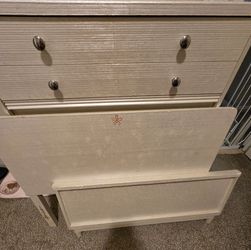 Vintage 1950s Kroehler custom  crafted wood Twin Headboard, Footboard & High Boy Chest of Drawers.