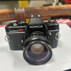Konica Autoreflex TC 35mm film camera with a Konica Hexanon AR 50mm f/1.7 lens