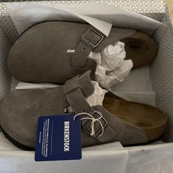 Birkenstock Oiled Leather Boston Sandals Clogs. IRON Size 43 US Men’s 10. Like New