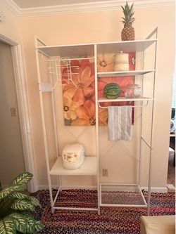 Modern white metal kitchen storage