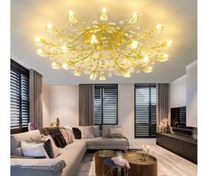 21-Light Gold Crystal Leaf Ceiling Chandelier ✨ Modern crystal leaf ceiling light ✨ Gold finish ✨ 21 lights ✨ Semi-flush mount design ✨ Beautiful for