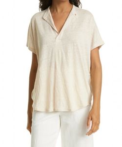 Club Monaco Jandina Linen Split Neck Top