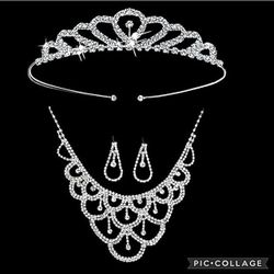 NEW!!! Tiara, Necklace, & Earrings 