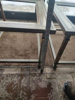 Pair Heavy Brass End Tables