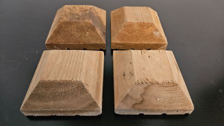 4 square wooden end caps