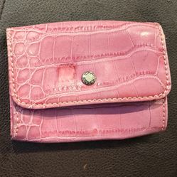 Vintage Tommy Hilfiger Wallet Pink Animal Pattern Skin Wristlet Button Snap