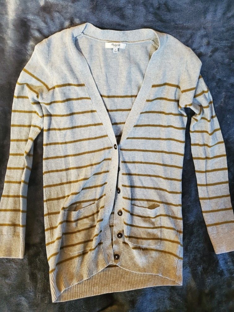 Madewell NWOT Inlet Gold Stripe Knit Cardigan