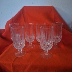 Longchamp Crystal D'arques Pedestal Glasses