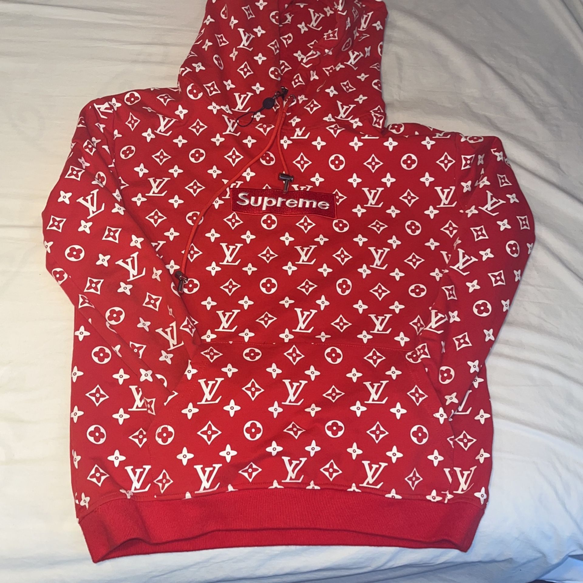 Supreme x Louis Vuitton Box Logo Red Hooded Hoodie Sweatshirt *BEST OFFER*