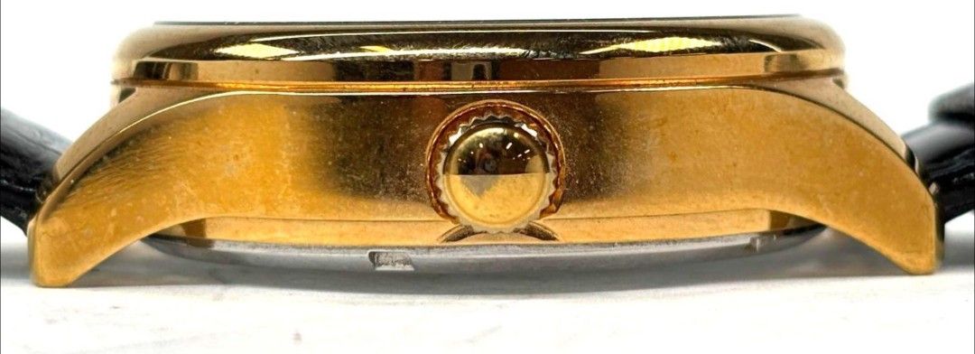 Invicta Gold Plated Leather Automatic Skeleton Watch Working 45mm 9" 84.7g
