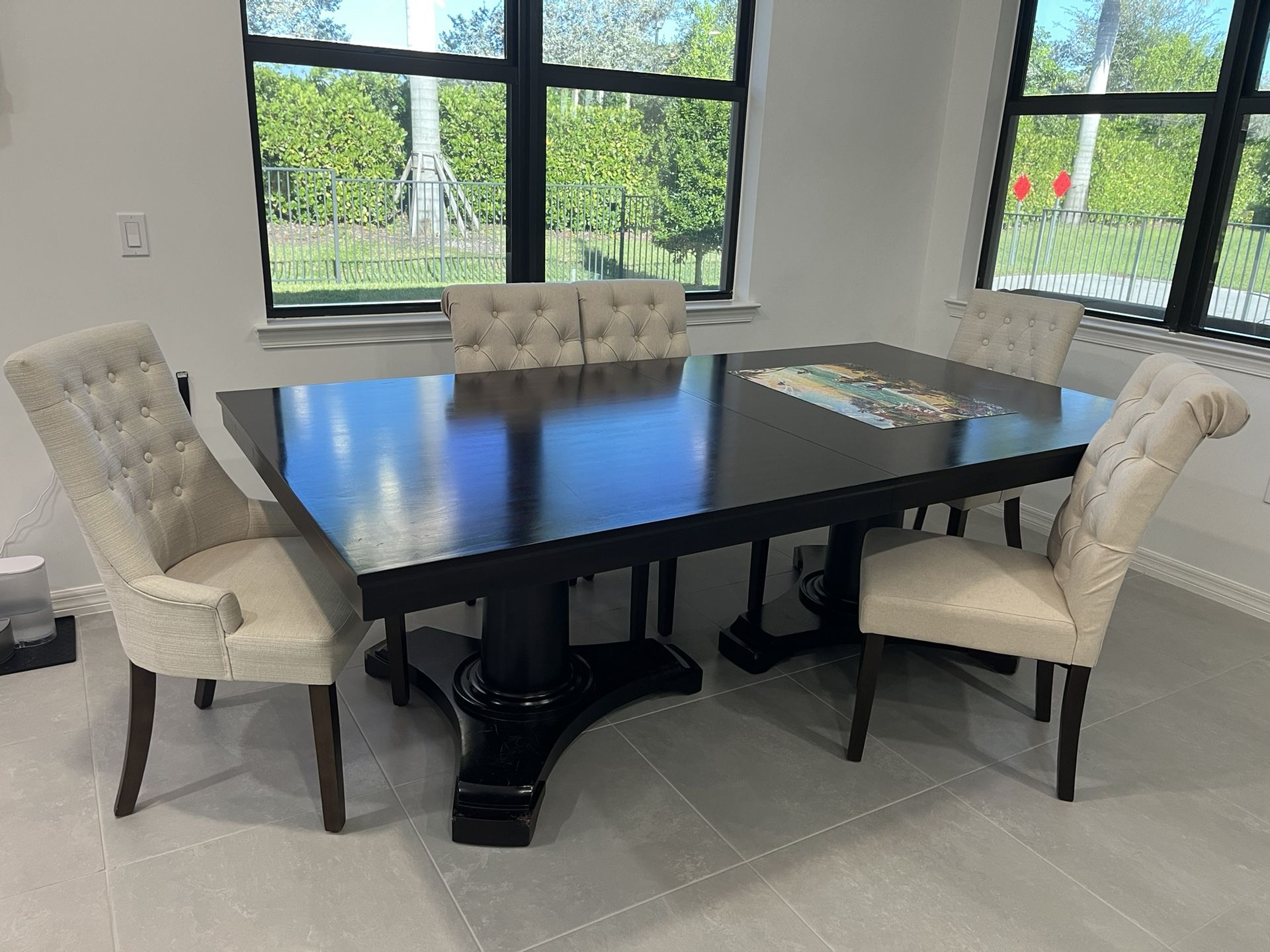 Restoration Hardware Rectangle Table W/ 5 Chairs