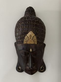 Bali style Wooden Buddha Head Decor