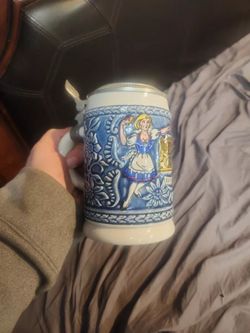 VINTAGE BAVARIA BEER CERAMARTE 1982 MUG STEIN 6” BEAUTIFUL BRAZIL RARE with LID

