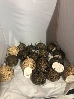 bamboo over metal woven pumpkins