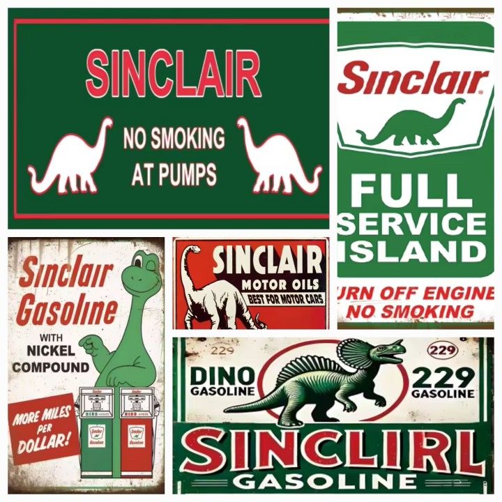 8x12 Reproduction Gas And Oil Signs Texaco Sinclair 76 Standard Mobil