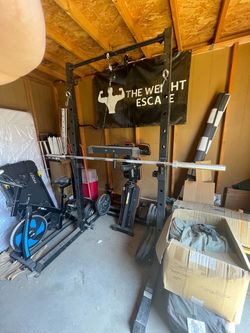 Squat rack w/ pulley system and bench