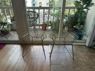 2 Gold/Brass Side Chairs, Originally 529$ Selling Both For 175$
