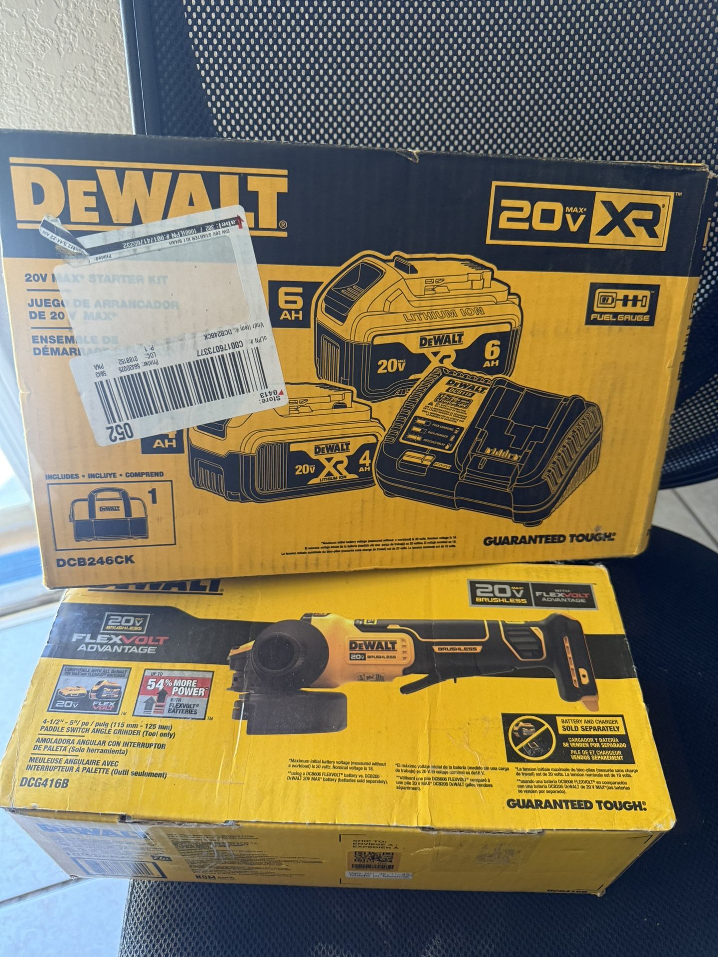 Dewalt 5” Angle Grinder And Battery Pack