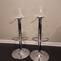 Bar Stools Clear And Silver