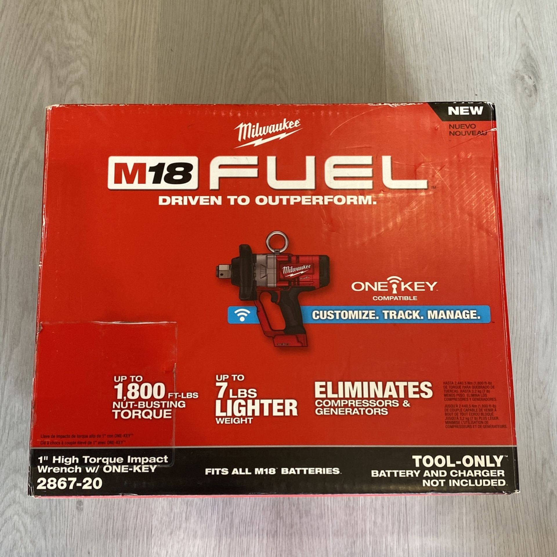 Milwaukee 2867-20 1” High Torque Impact Wrench One Key