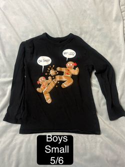 Youth boys small 5/6 gingerbread ninjas shirt
