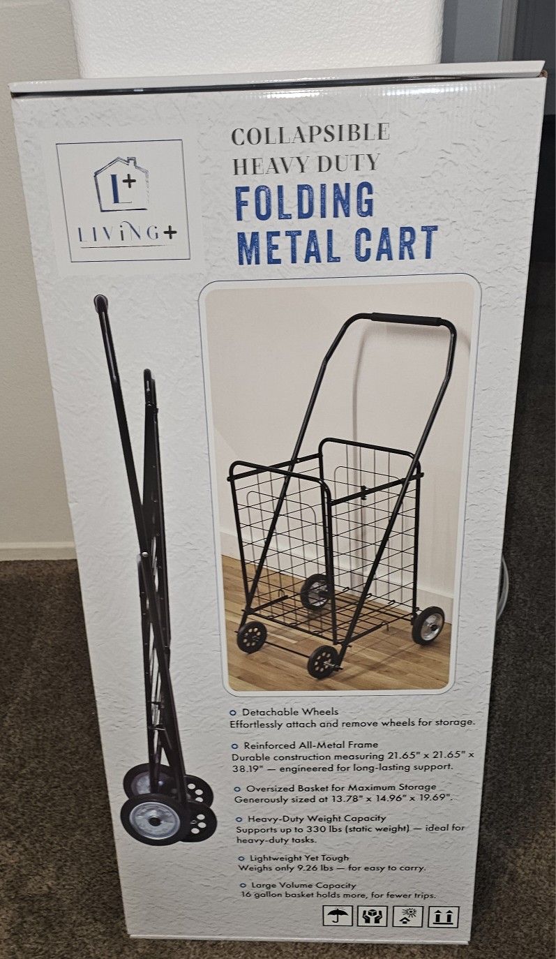 COLLAPSIBLE HEAVY DUTY FOLDING METAL CART