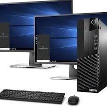 Lenovo Intel i5 Desktop With 2 Monitors For Business Use 