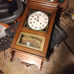 antique regulator pendulum wall clock

