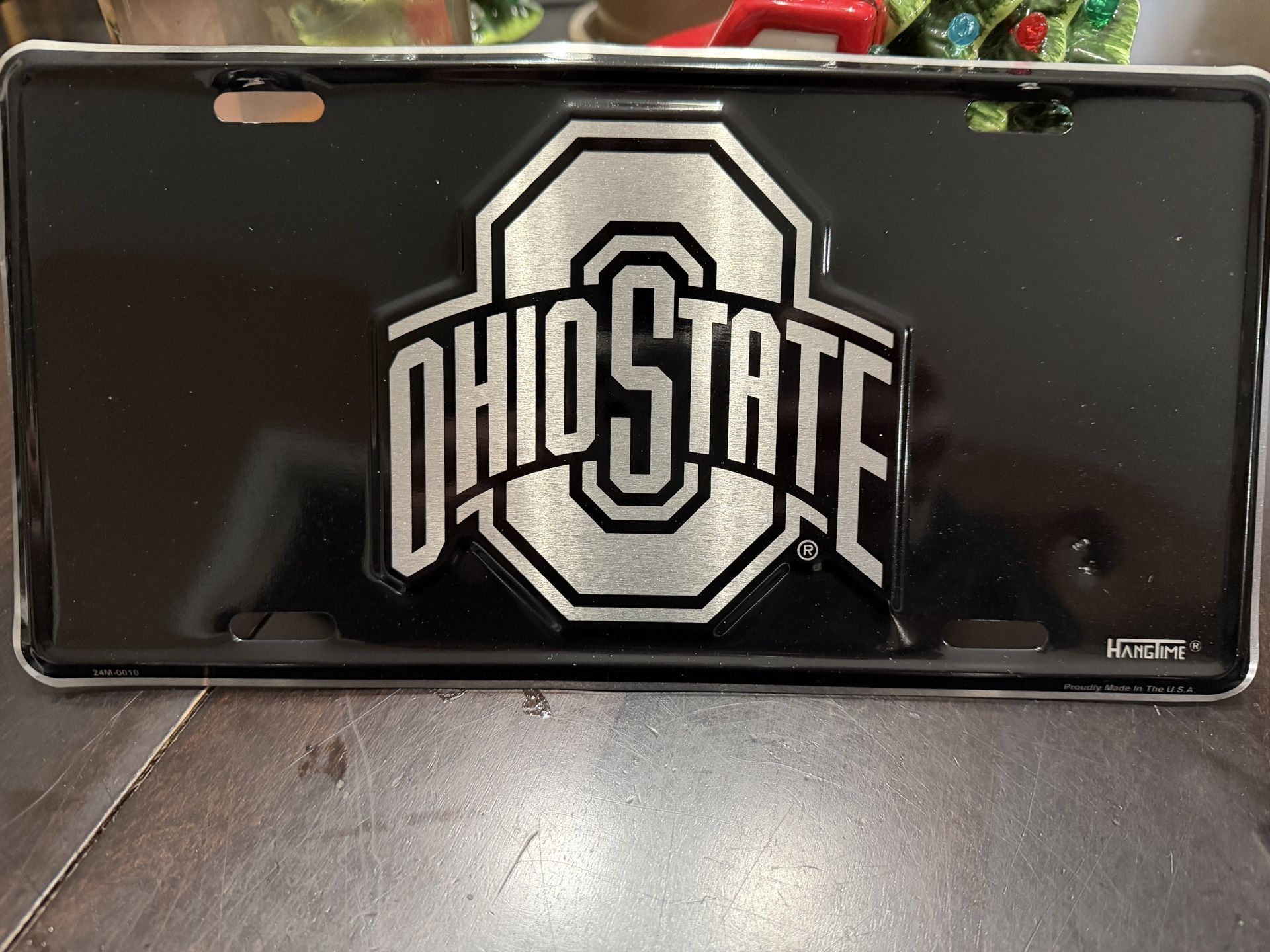 Black and Silver Ohio State License Olate in great shape!  