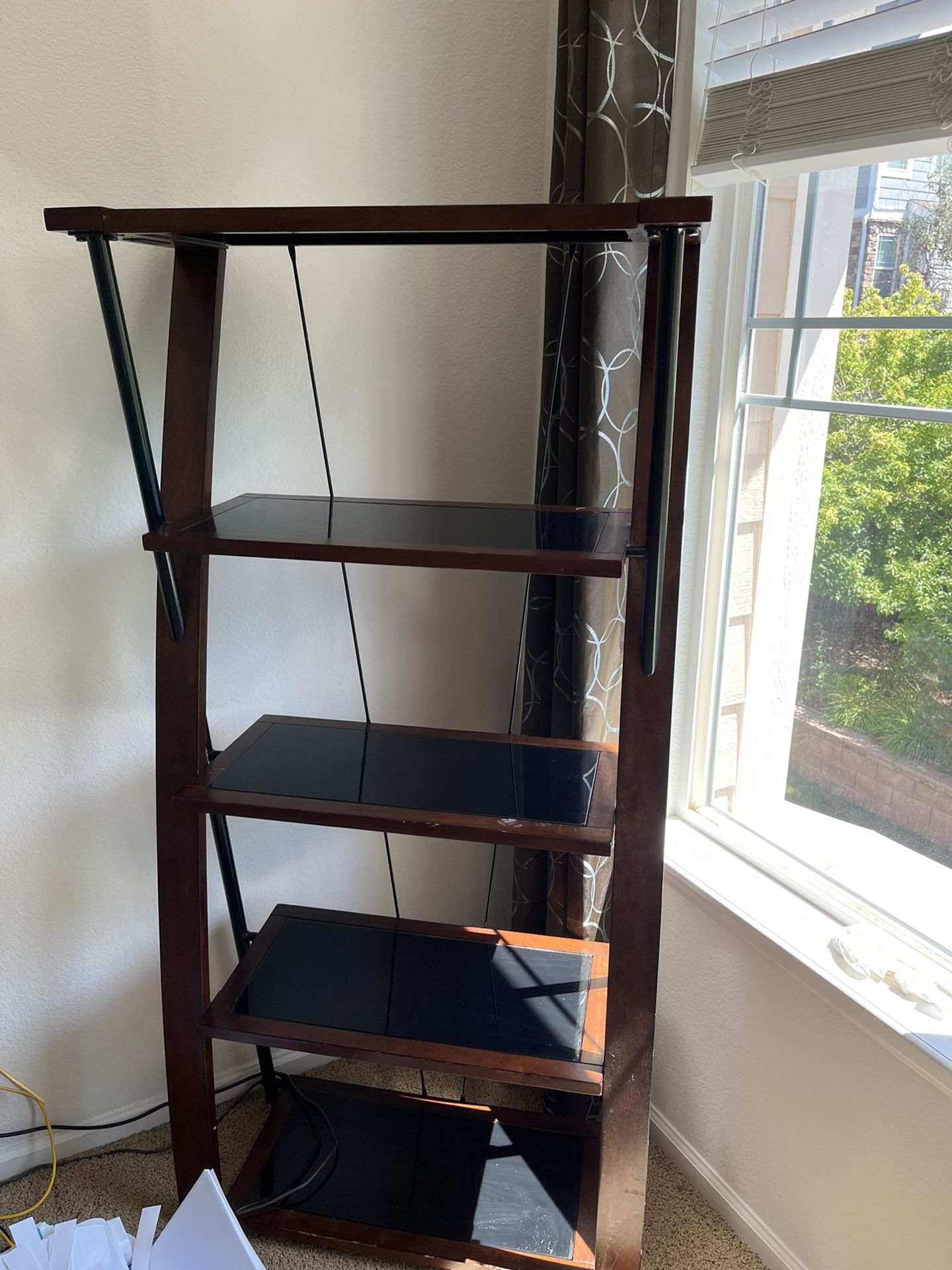 Bookshelf Dark Glass Shelves