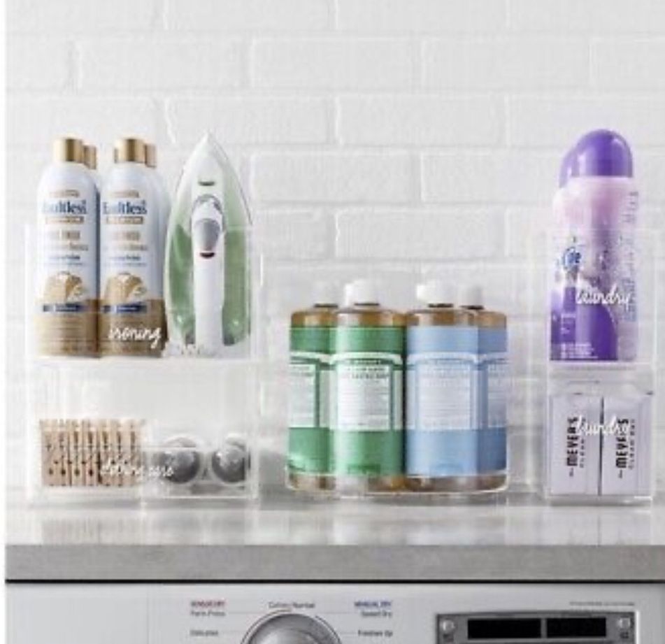 5 Piece Closet, Pantry, Laundry Edit, Plastic Modular Storage System Organization