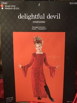 Child's Girl's Cute Devil Halloween Costume. Size Small 4-6. Brand New