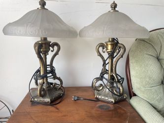 Antique pair of lamps