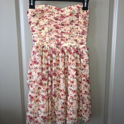 Floral Strapless Mini Dress Size Small