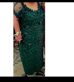 custom made Plus size - green long dress