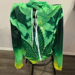 Marijuana leaf hoodie, and matching T-shirt set green cannabis print Marijuana leaf hoodie, and matching T-shirt set green cannabis print