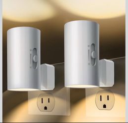 2 PKs Led Night Lights Plug into Wall Sensor Dusk to Dawn, 0-100 LM Dimmable, 5000K