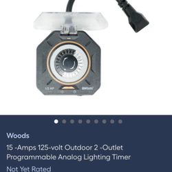 Woods 15 -Amps 125-volt Outdoor 2 -Outlet Programmable Analog Lighting Timer