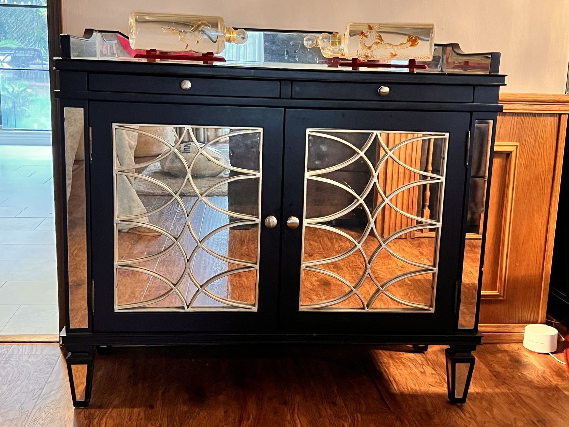 Dark wood and Mirror Piece