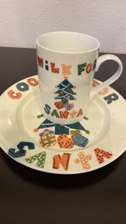 1998 Vintage Milk & Cookie Santas Saucer And Cup By Madison Avenue 