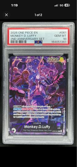 Monkey d Luffy Psa 10 2d anniversary