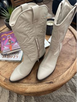 Steve Madden Leather Western Boots - Size 9