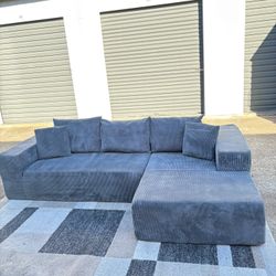 Trendy Boneless Corduroy Sectional Couch FREE FREE DELIVERY $350