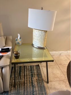 Living room tables and mother of pearl  lamps