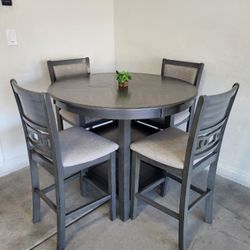 Gray Table 4 Chairs Set (Excellent Condition)