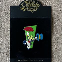 Disney Auctions Jiminy Cricket with Hat and Umbrella Pin LE 1000