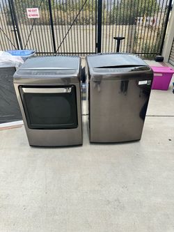 LG Black Stainless Washer & Electric Dryer Set – WiFi / Steam / TurboWash – Works Great