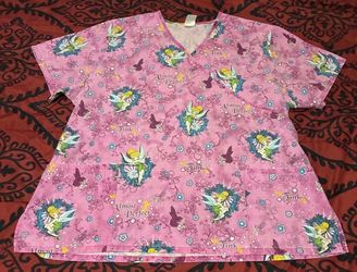 Disney Tinkerbell Women’s Scrub Pink top